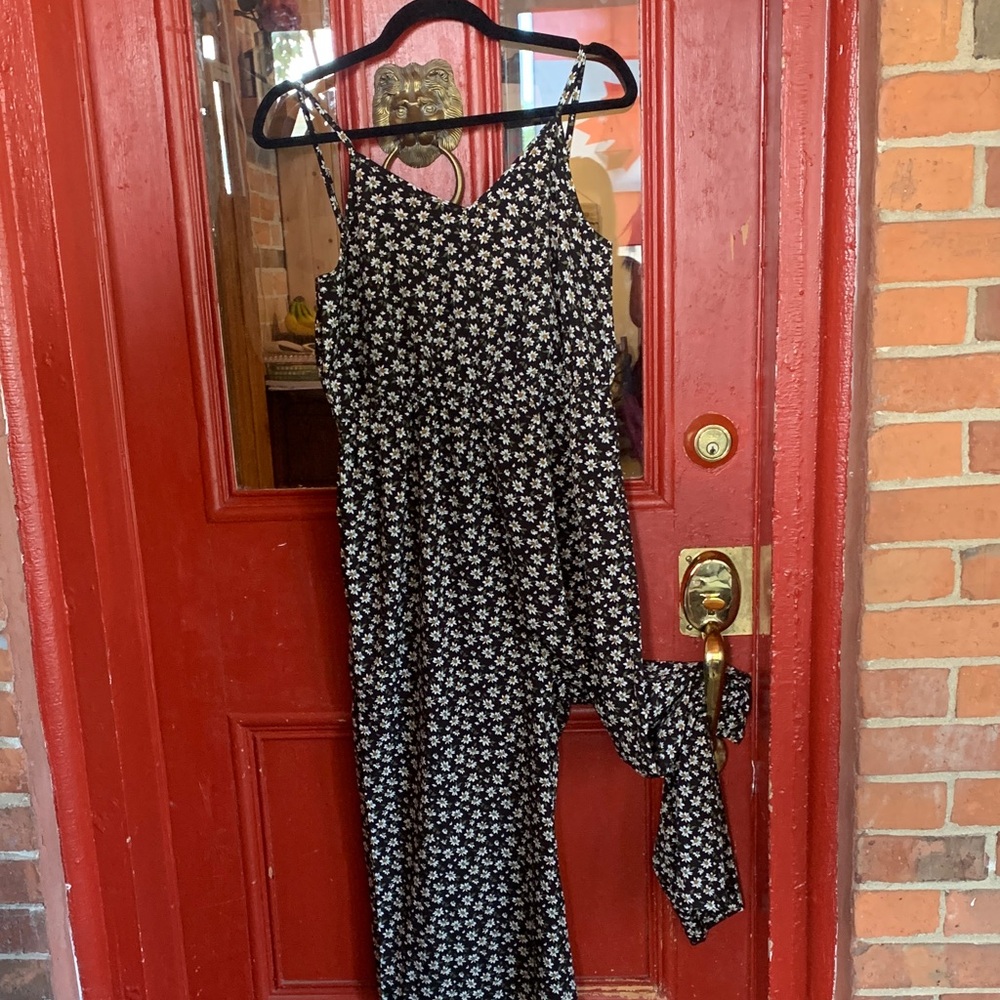 Floral Black Jumpsuit